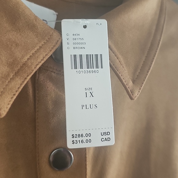 SAYLOR Camel Suede Long-Sleeve Button Romper - Picture 4 of 5